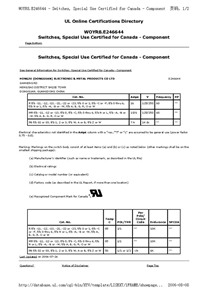 船型開關MR系列CUL證書
